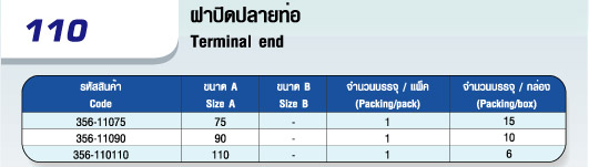 110 ฝาปิดปลายท่อ